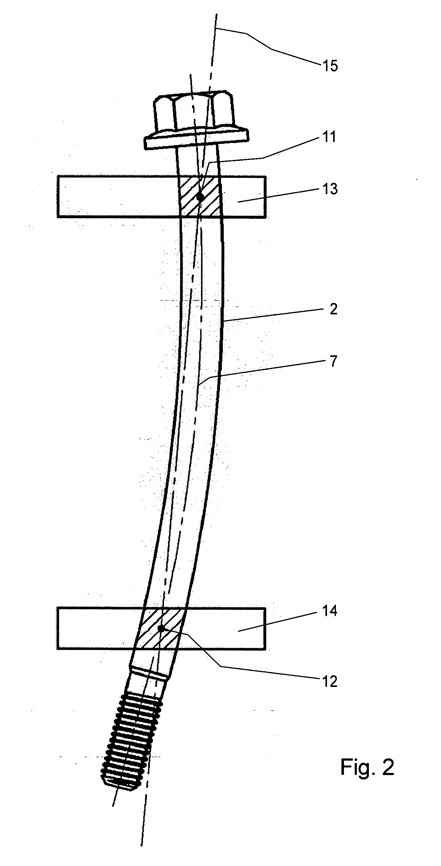 Method and apparatus for determining the deflection of a fastener