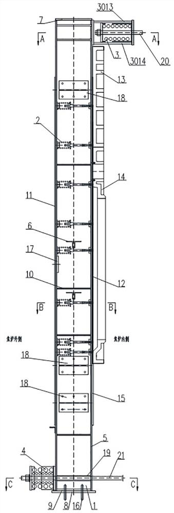 Oven column applied to heat recovery coke oven