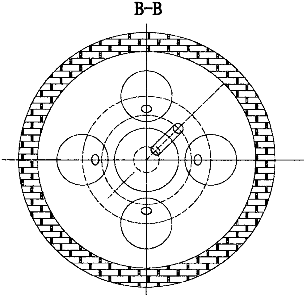 Large-capacity oil shale carbonization circular furnace with star-shaped arch gas distribution device