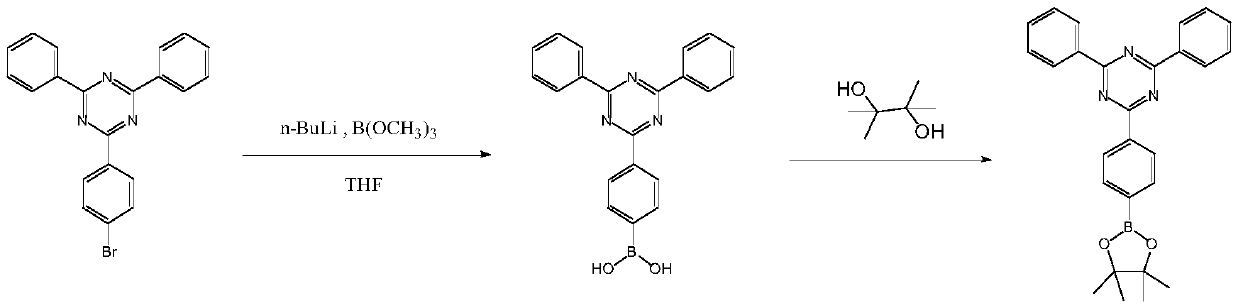 Synthesis method of s-triazine boronic acid pinacol ester