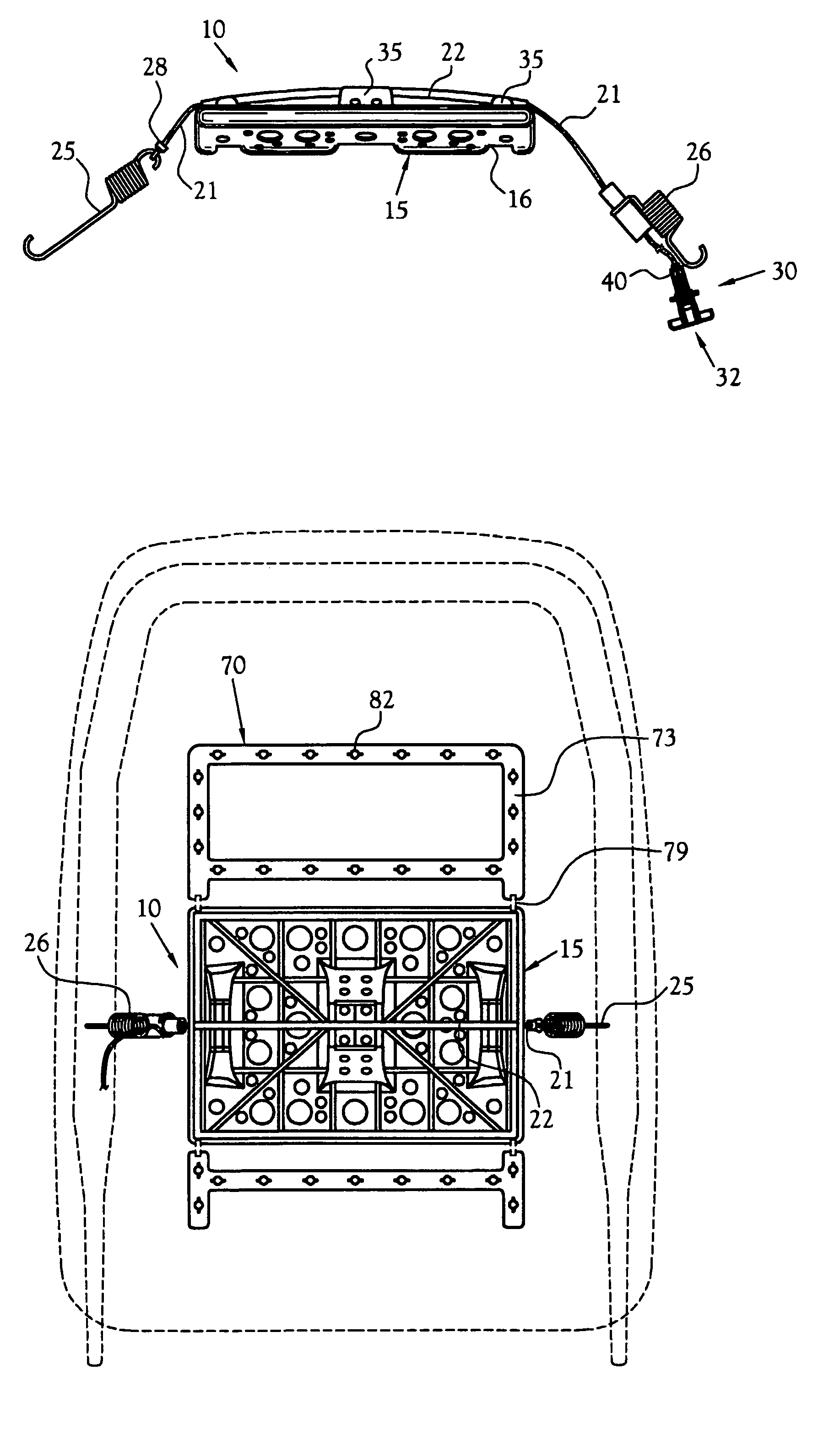 Integrated adjustable lumbar support and trim attachment system