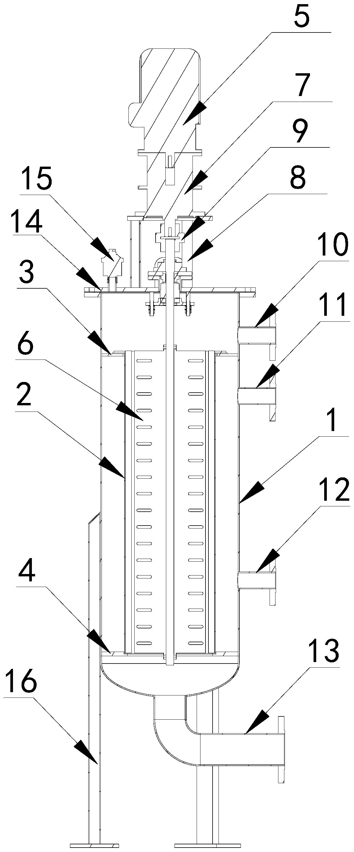 Stirring and filtering device for circulating pulp used in papermaking through glass fibers