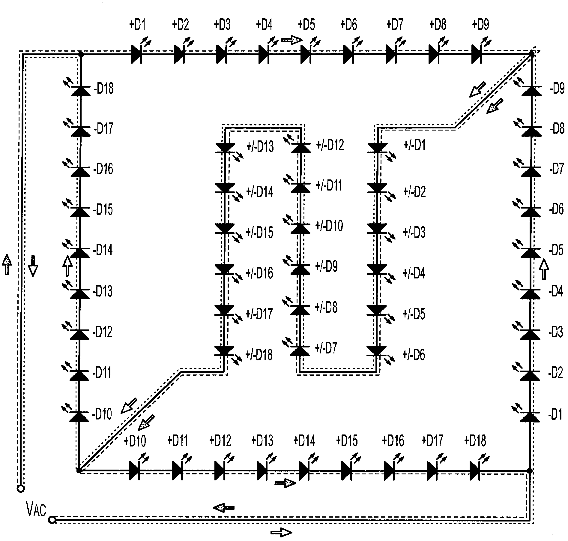 Reduction of harmonic distortion for led loads