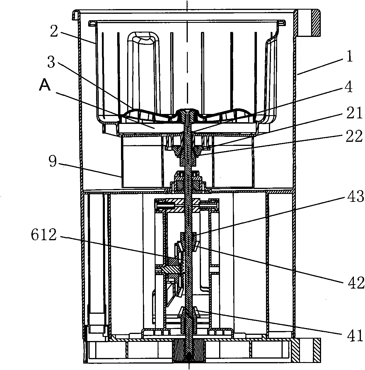 Transmission device of foot-operated washing machine