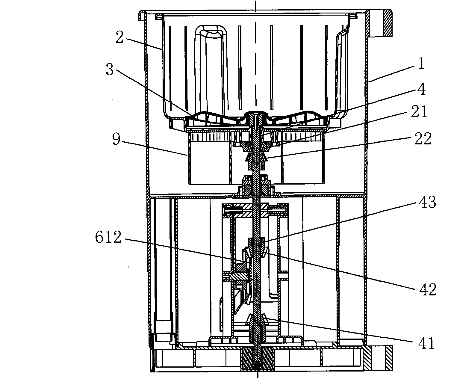 Transmission device of foot-operated washing machine