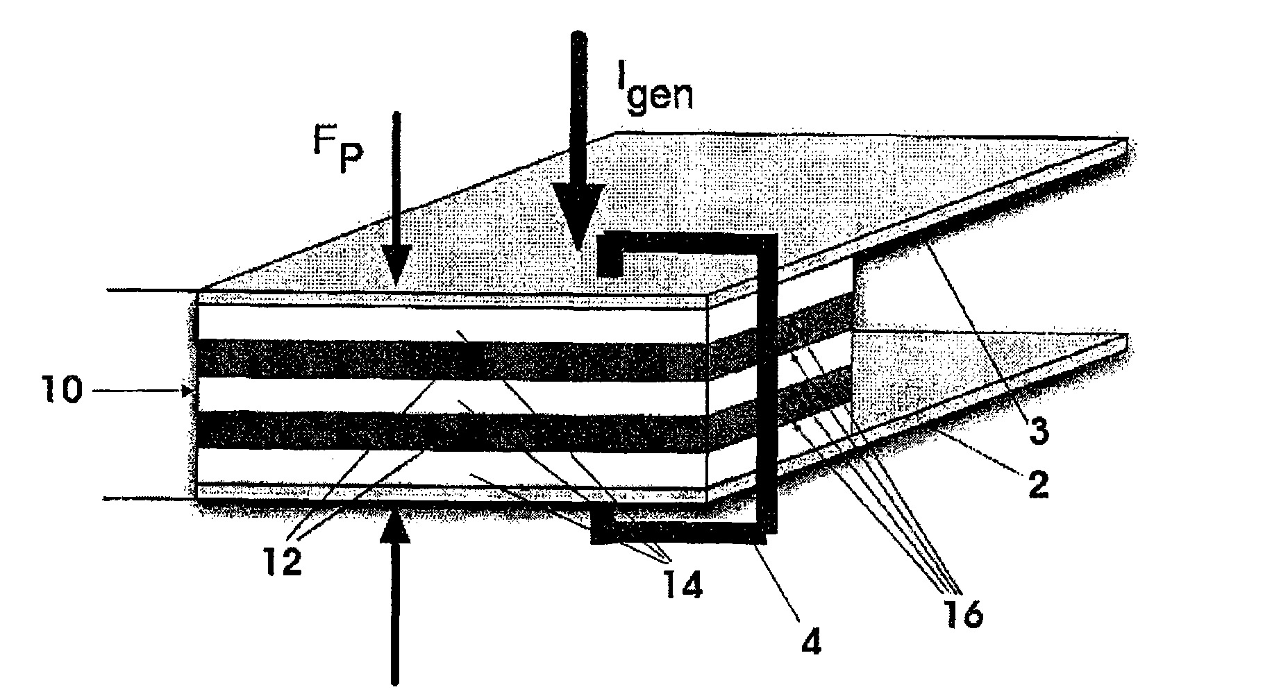 Layered electrically conductive structure and potentiometer comprising such a structure