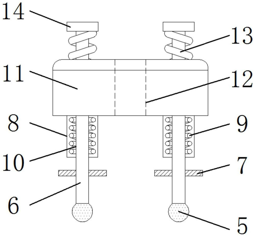 A center hole grinding device of an automobile inner star wheel with magnetic suction positioning