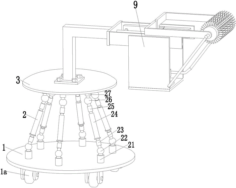 Automatic building wall plastering device based on six-freedom-degree parallel mechanism