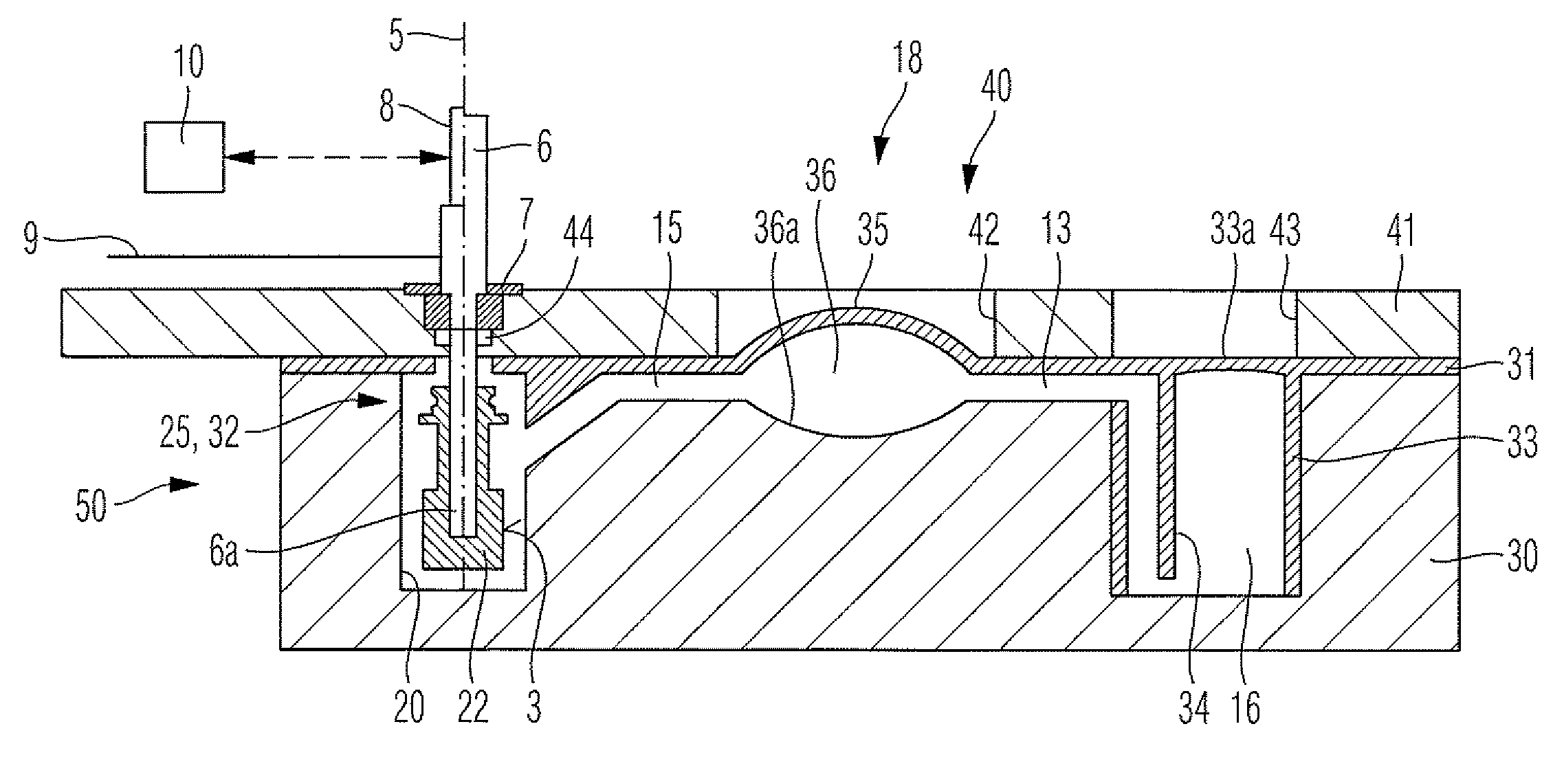 Cartridge device for a measuring system for measuring viscoelastic characteristics of a sample liquid, a corresponding measuring system, and a corresponding method