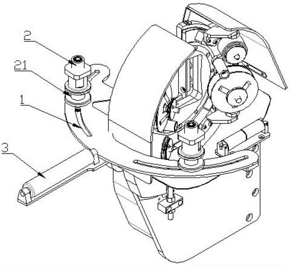 Auxiliary positioning mechanism of taping machine