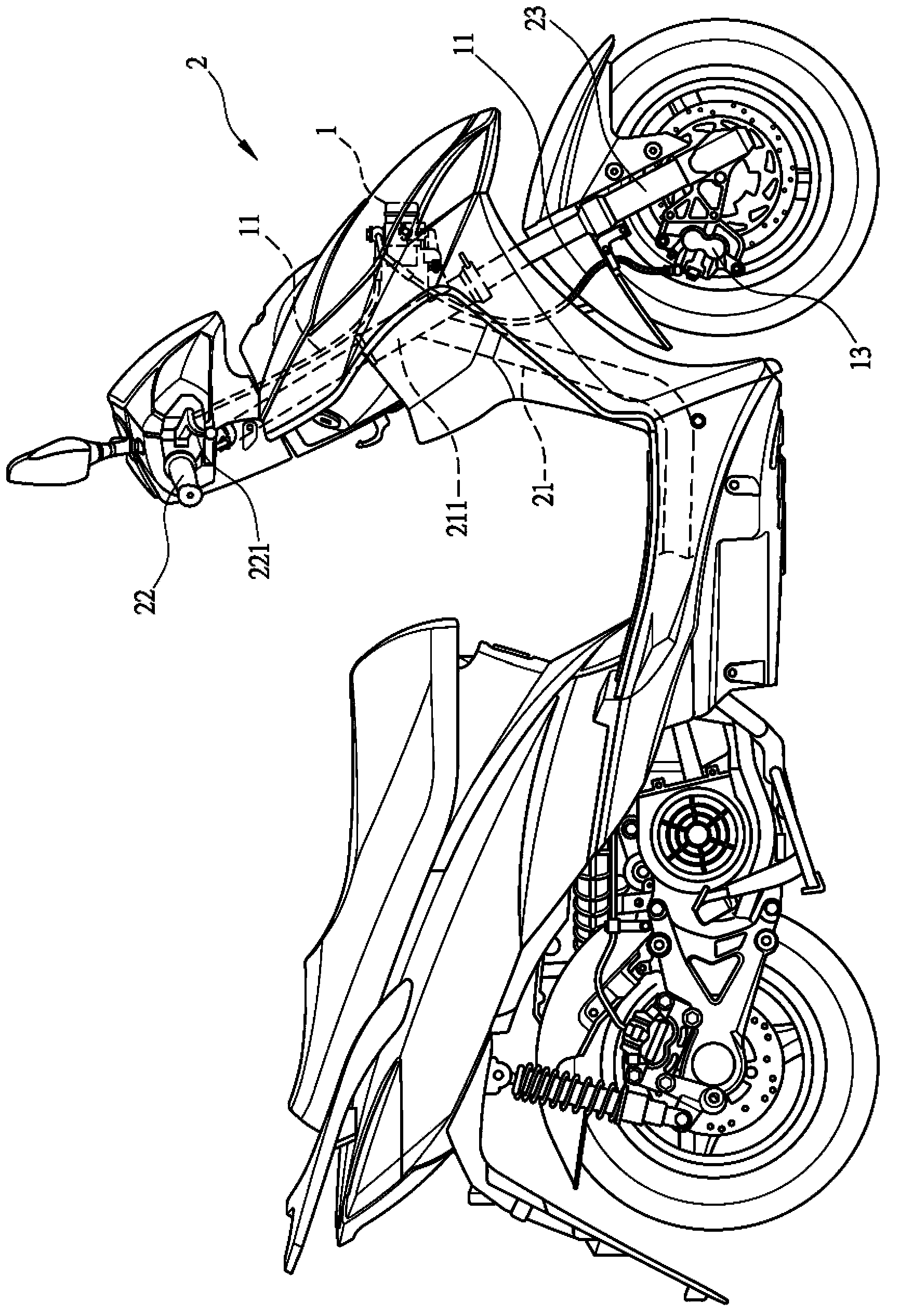 Motorcycle antiskid brake system structure