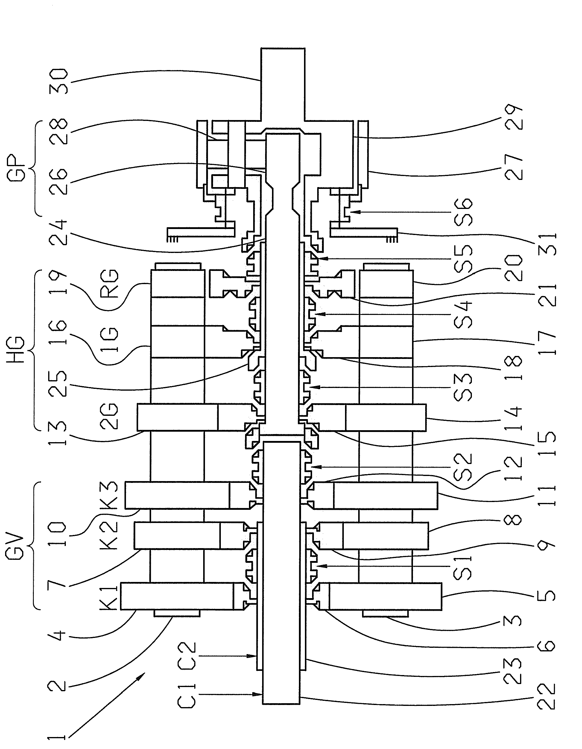 Dual-clutch group transmission, and method for actuating a dual-clutch group transmission