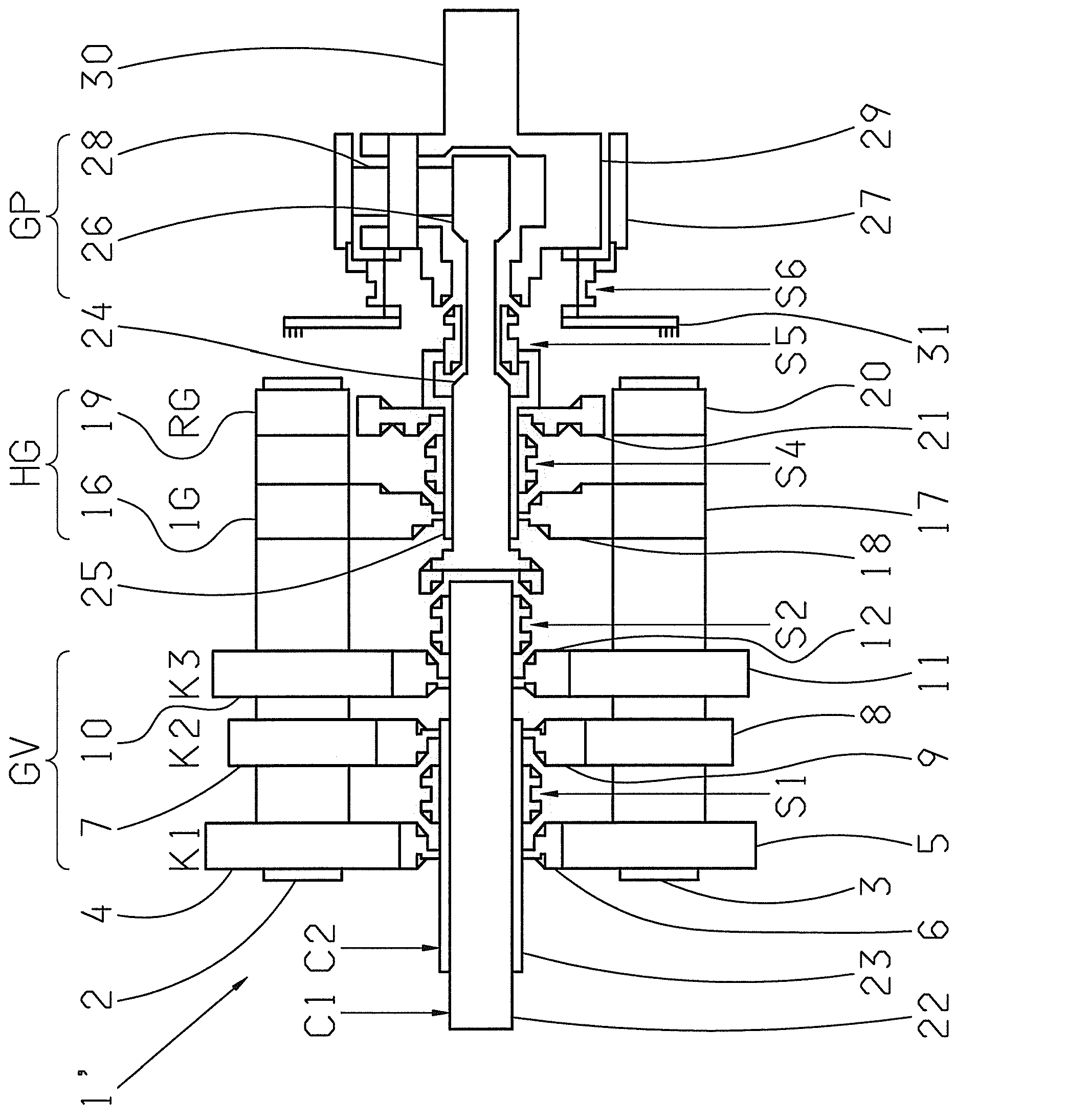 Dual-clutch group transmission, and method for actuating a dual-clutch group transmission