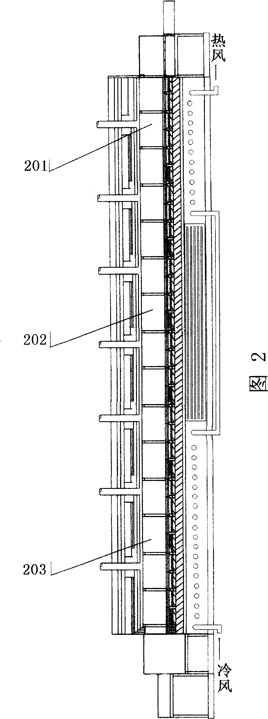 Method for continuously thermal decomposing waste tire using gas burning kiln