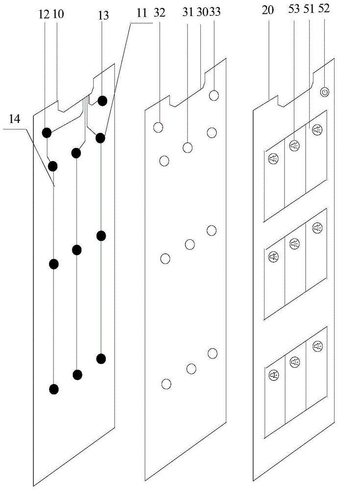 Double-sided sounding wall chart, implementation method, and double-sided button implementation circuit and method