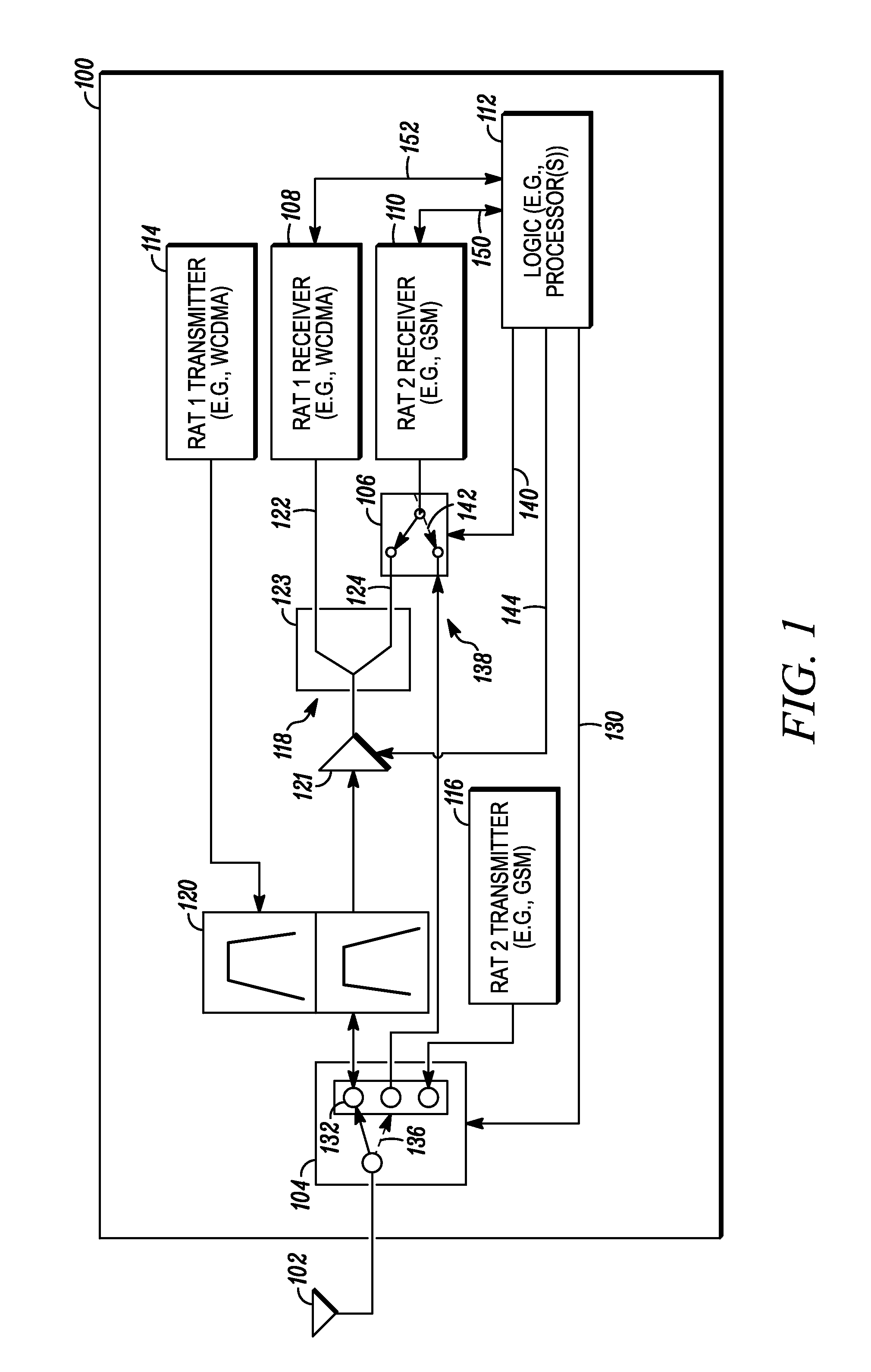 Wireless multimode co-band receiver device and method employing receiver bypass control