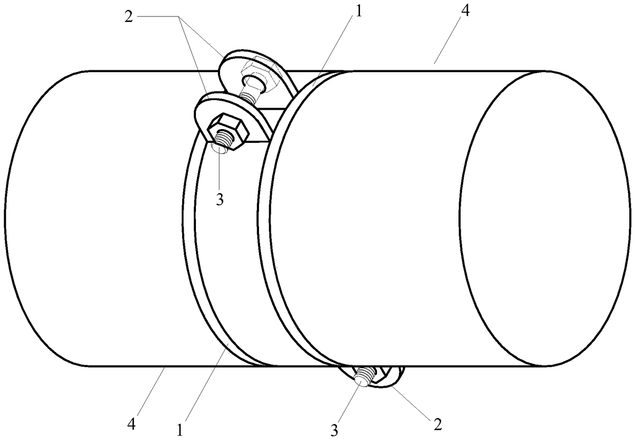 A snap-ring flange connection device for assembled inner support of foundation pit
