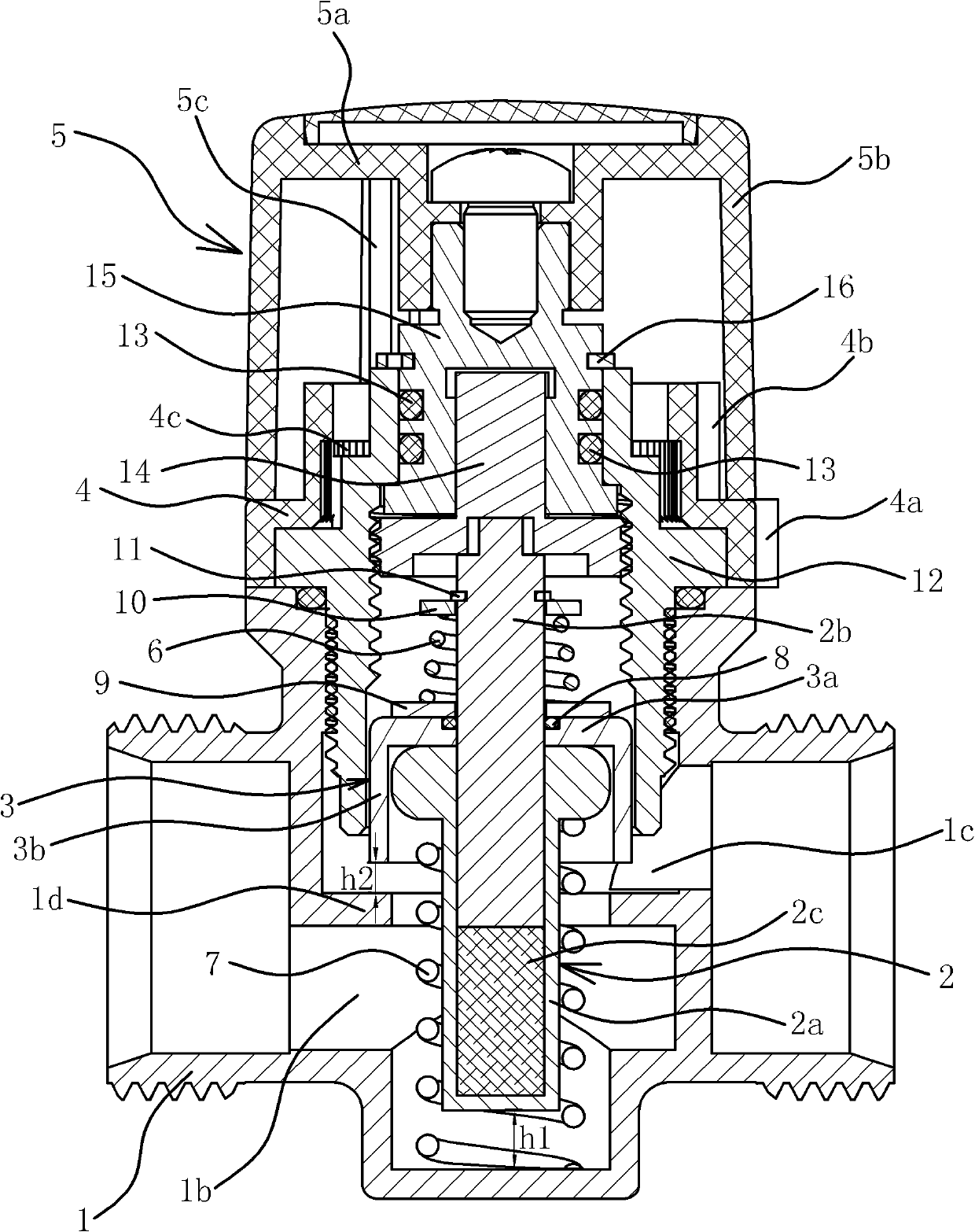 Floor heating thermostatic valve