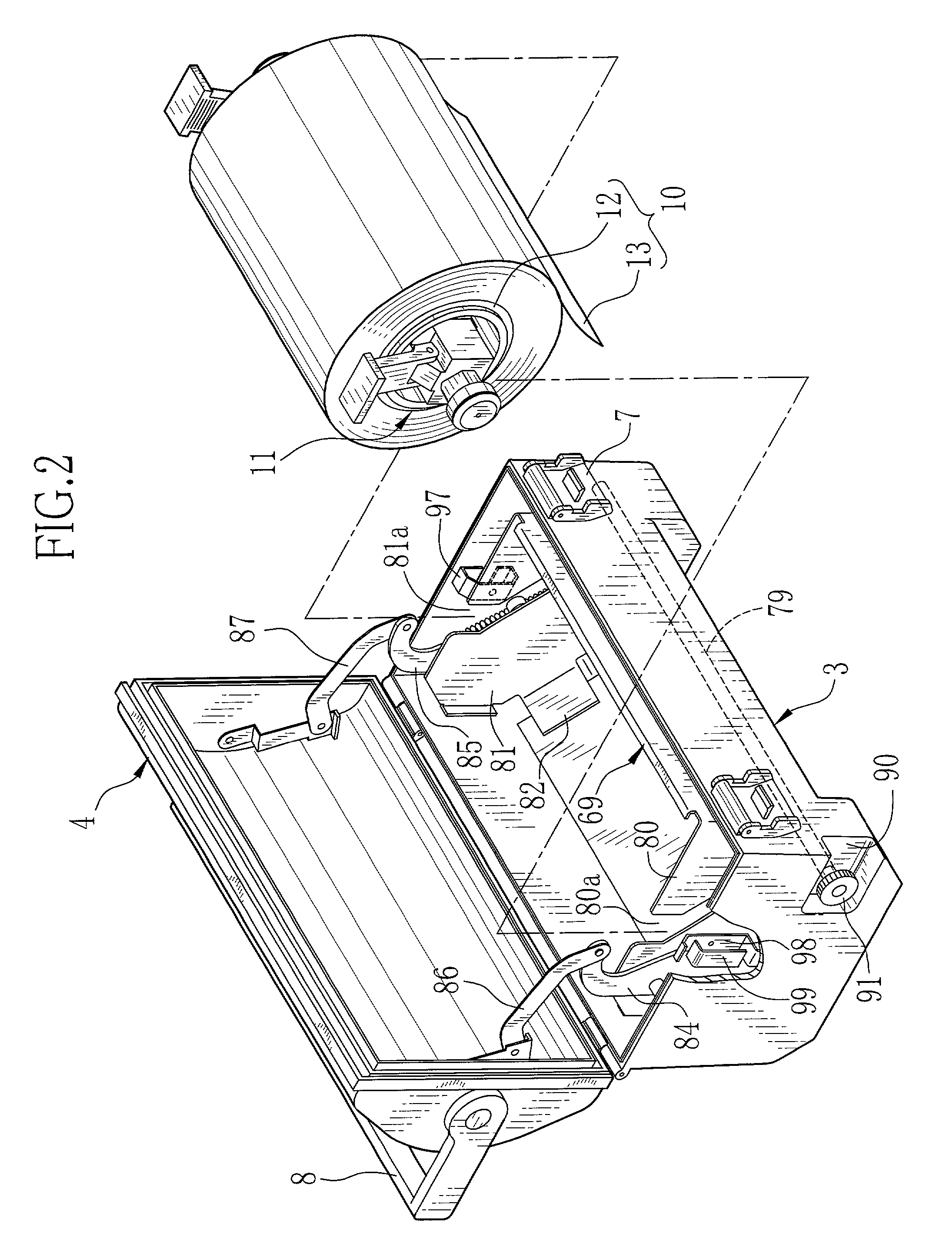 Roll holder device for supporting recording material roll and supply magazine with the same