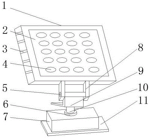 LED flood light capable of rotating in multiple angles