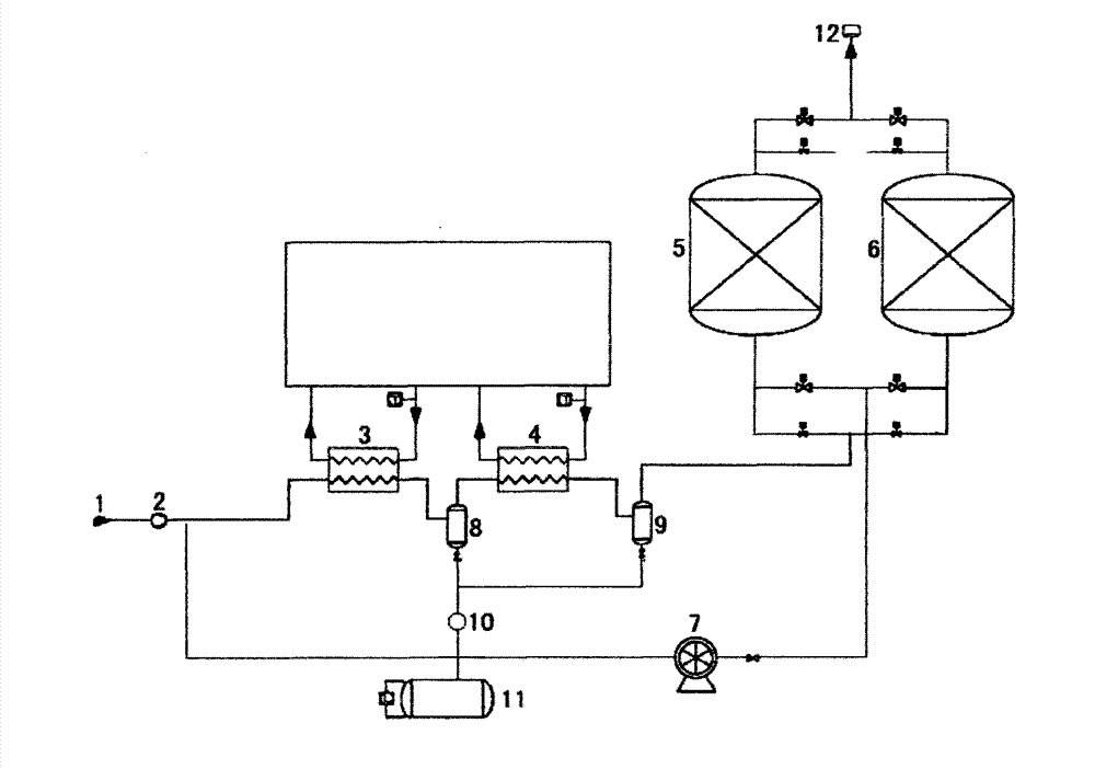 Condensation-adsorption combined process capable of improving the service life of oil vapor recovery system equipment