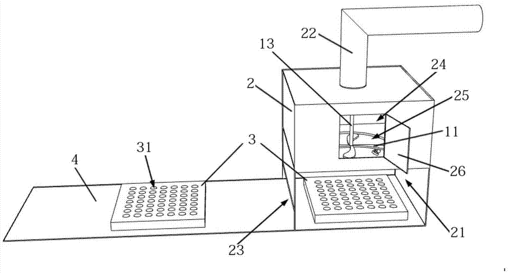Oil-injecting device and oil-injecting method for cake molds
