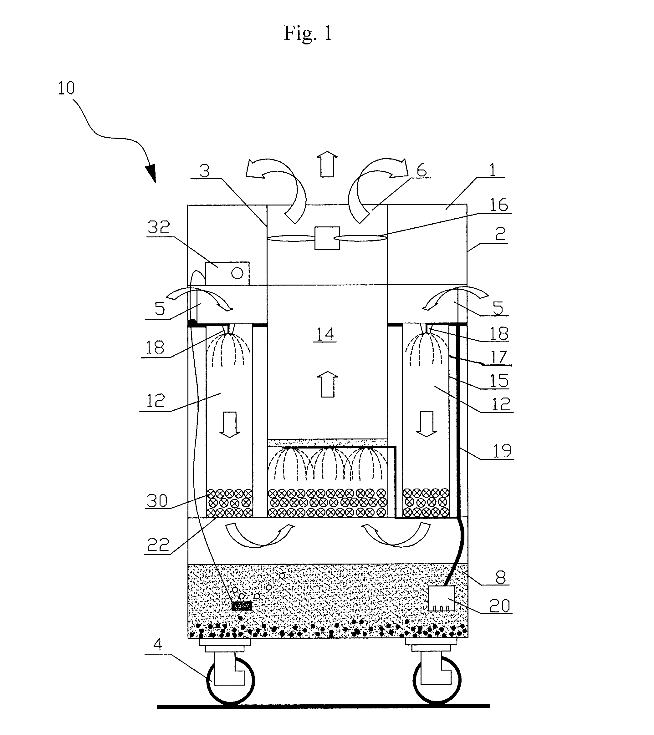 Dust arrester and method for removing dust particles from air