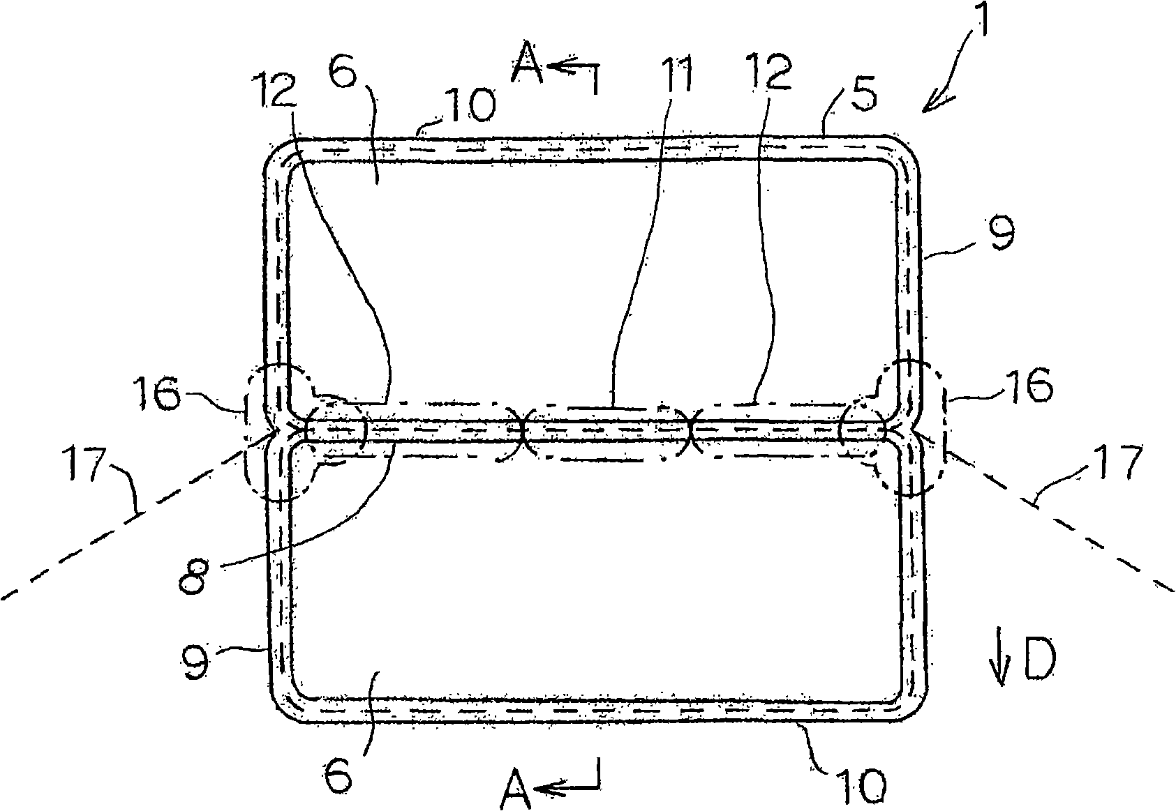 Airbag door, method of controlling breakage of tear line, and method of expanding airbag