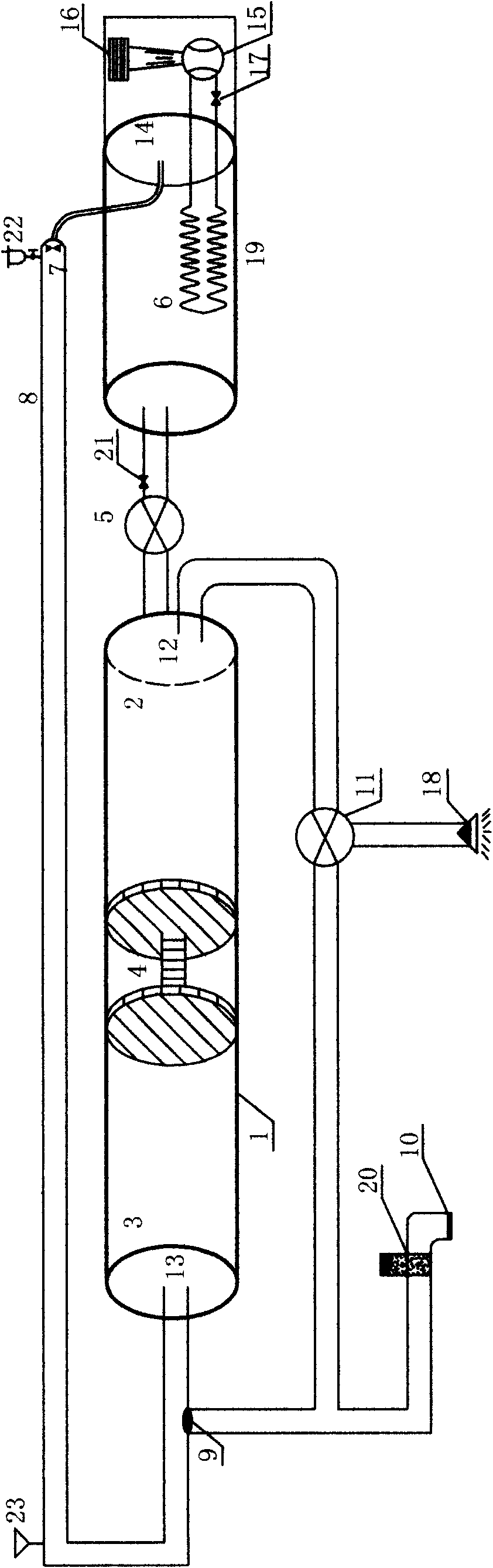 Three-tank four-cavity indoor air source heat pump water heater