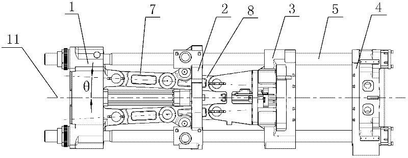 A clamping mechanism of a plastic injection molding machine