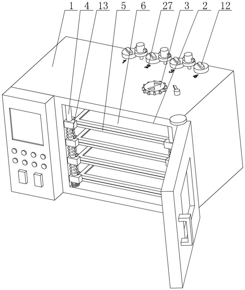 An electric blast drying oven for raw material processing in the ore detection process