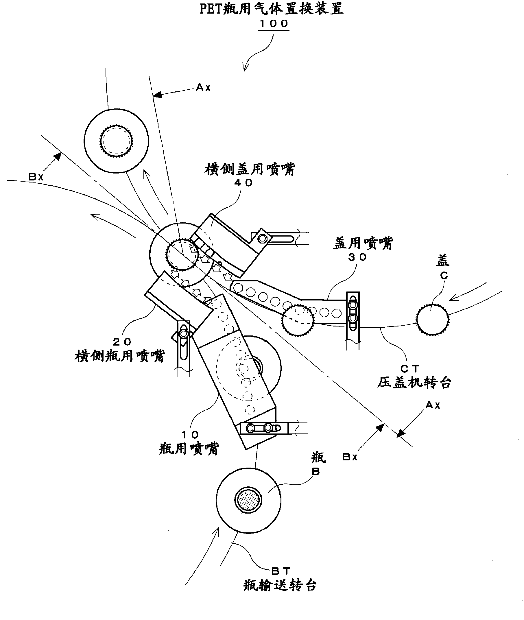 Method for gas replacement of container and apparatus therefor