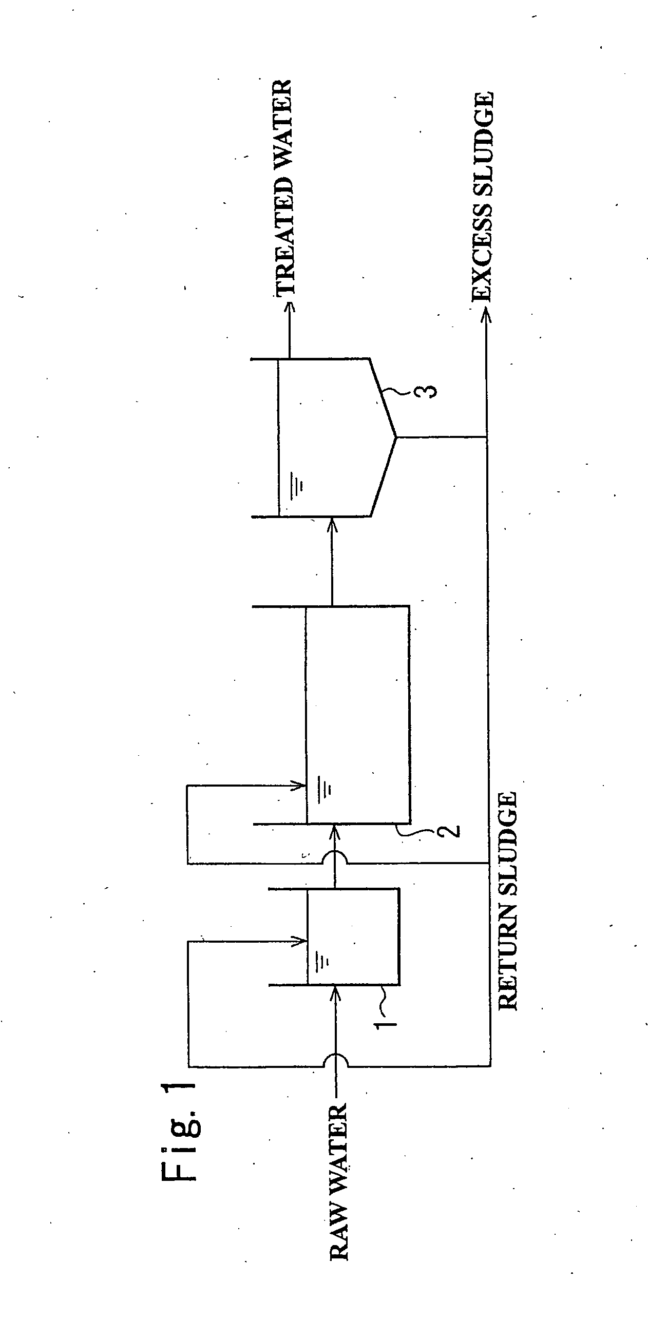 Process for biological treatment of organic wastewater and apparatus therefor
