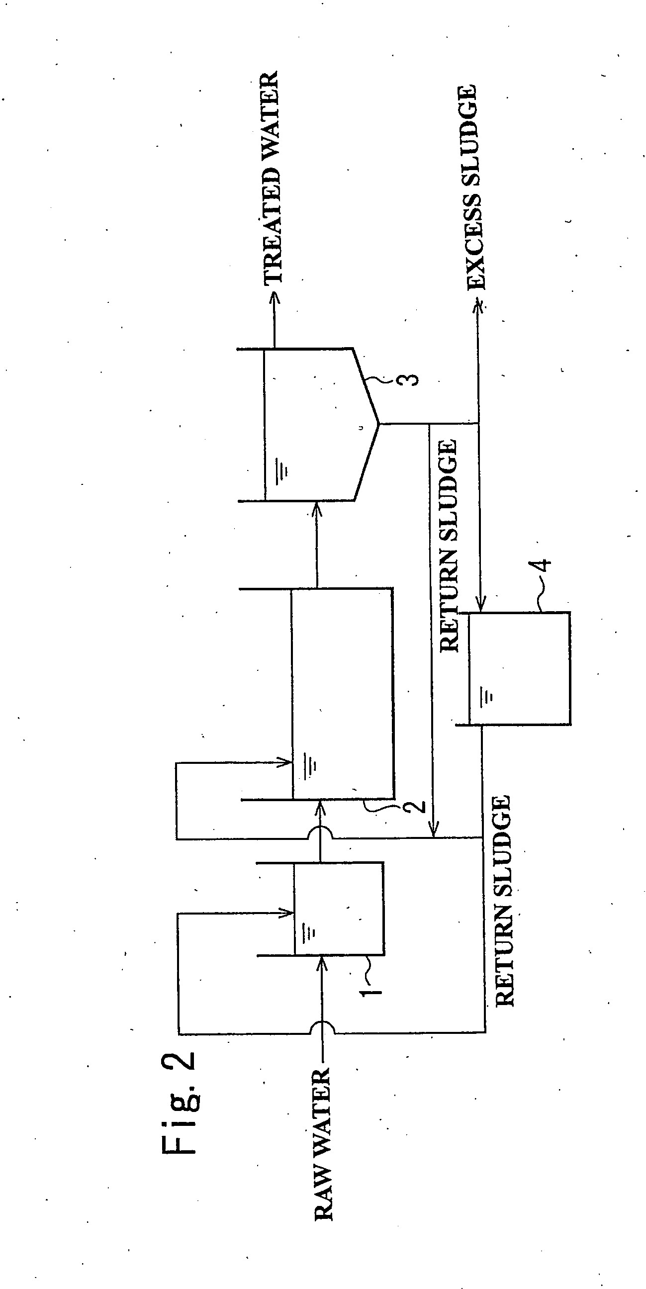 Process for biological treatment of organic wastewater and apparatus therefor