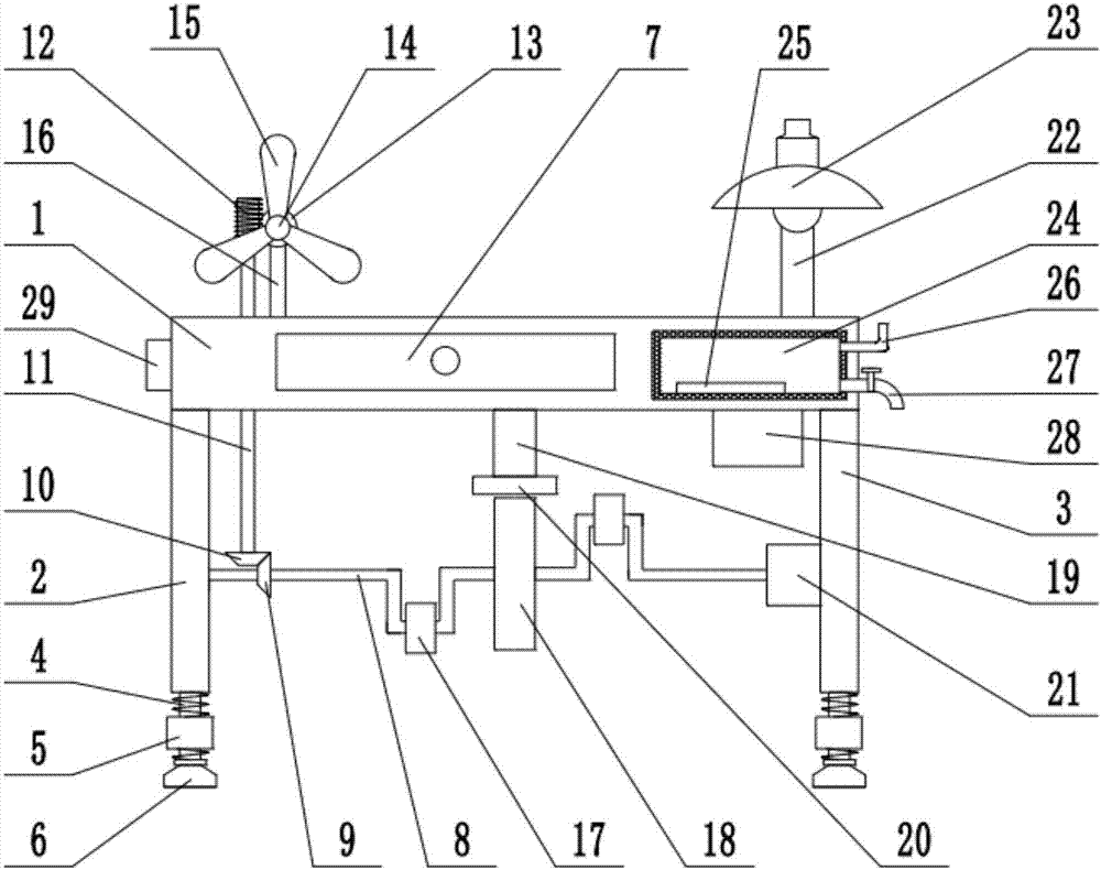 Energy-saving office table with body-building function