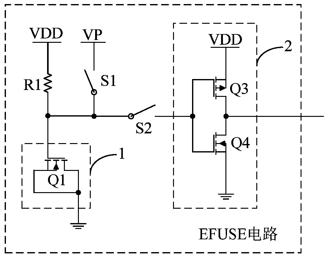 A kind of efuse circuit and programmable storage device