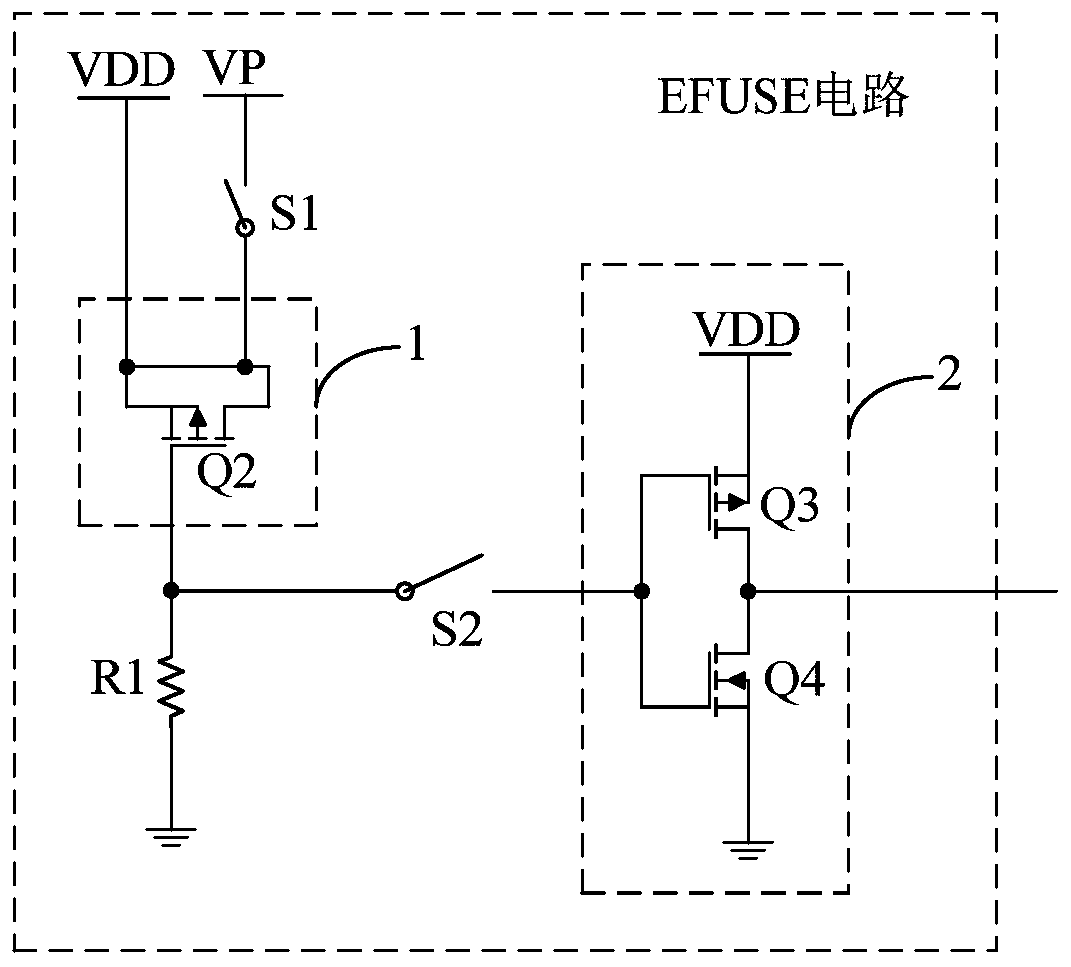 A kind of efuse circuit and programmable storage device