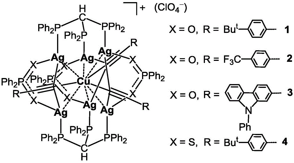 Ionic type phosphorescent Ag6Cu complex and its preparation method and use