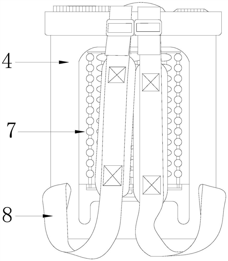 A knapsack sprayer that uses an air pump to distribute cold air intermittently and evenly to remove sweat