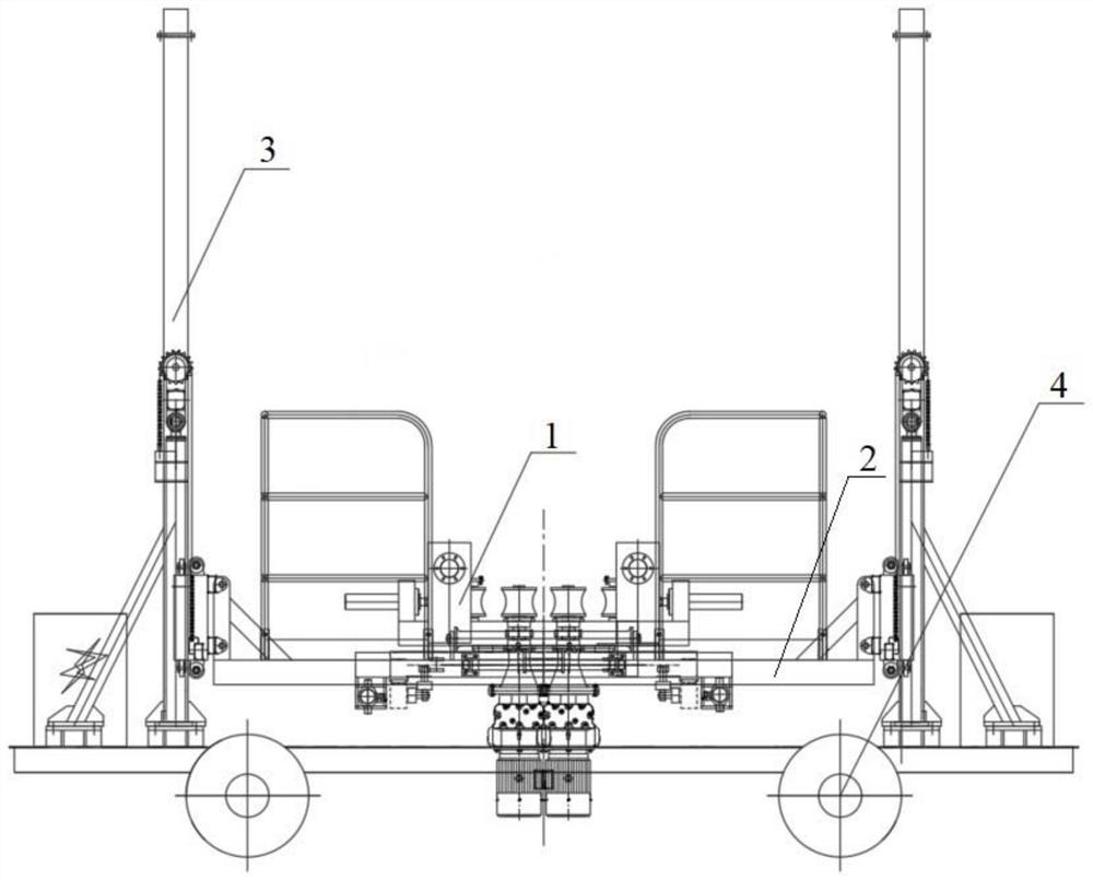 A pipe threading trolley and pipe threading method for the construction of box girder prestressed tunnels