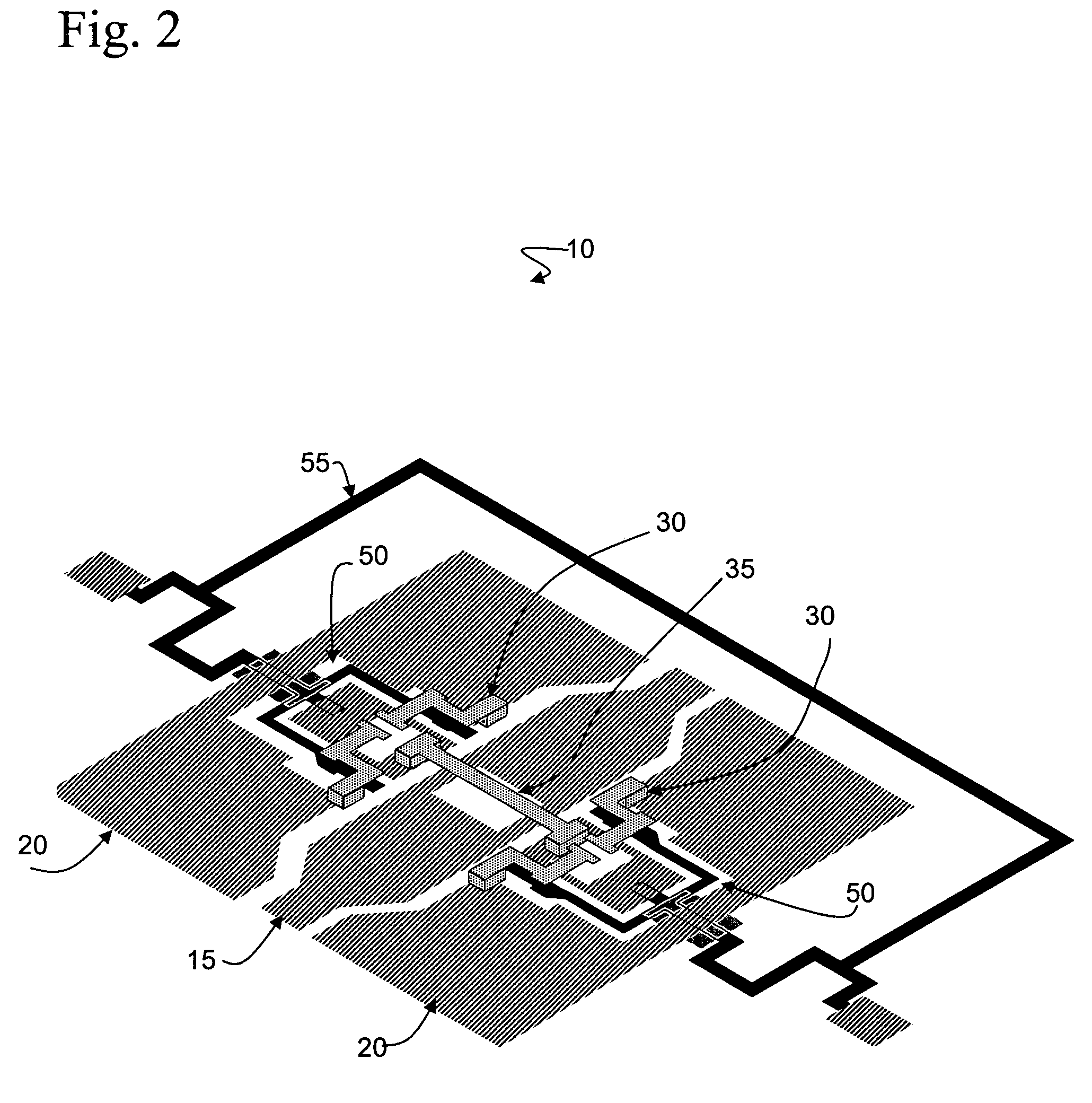 Microelectromechanical slow-wave phase shifter device and method