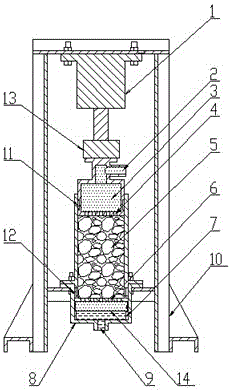 Permeation device for water and sand two-phase seepage of fractured rock mass
