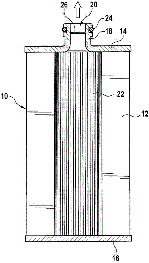 Filter element with at least one opening