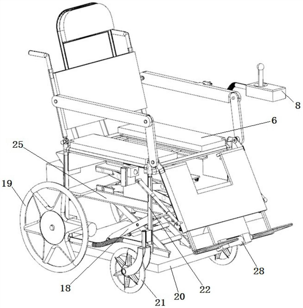 Lifting type nursing wheelchair