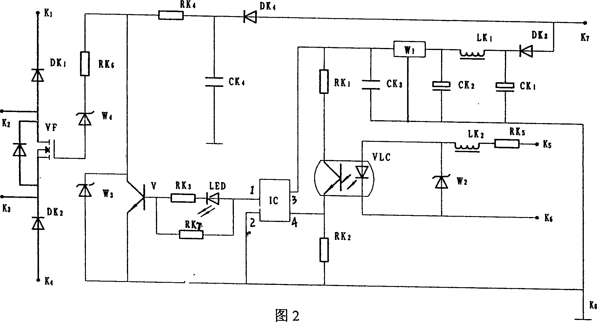 AC generator having two output current - rotating speed curves