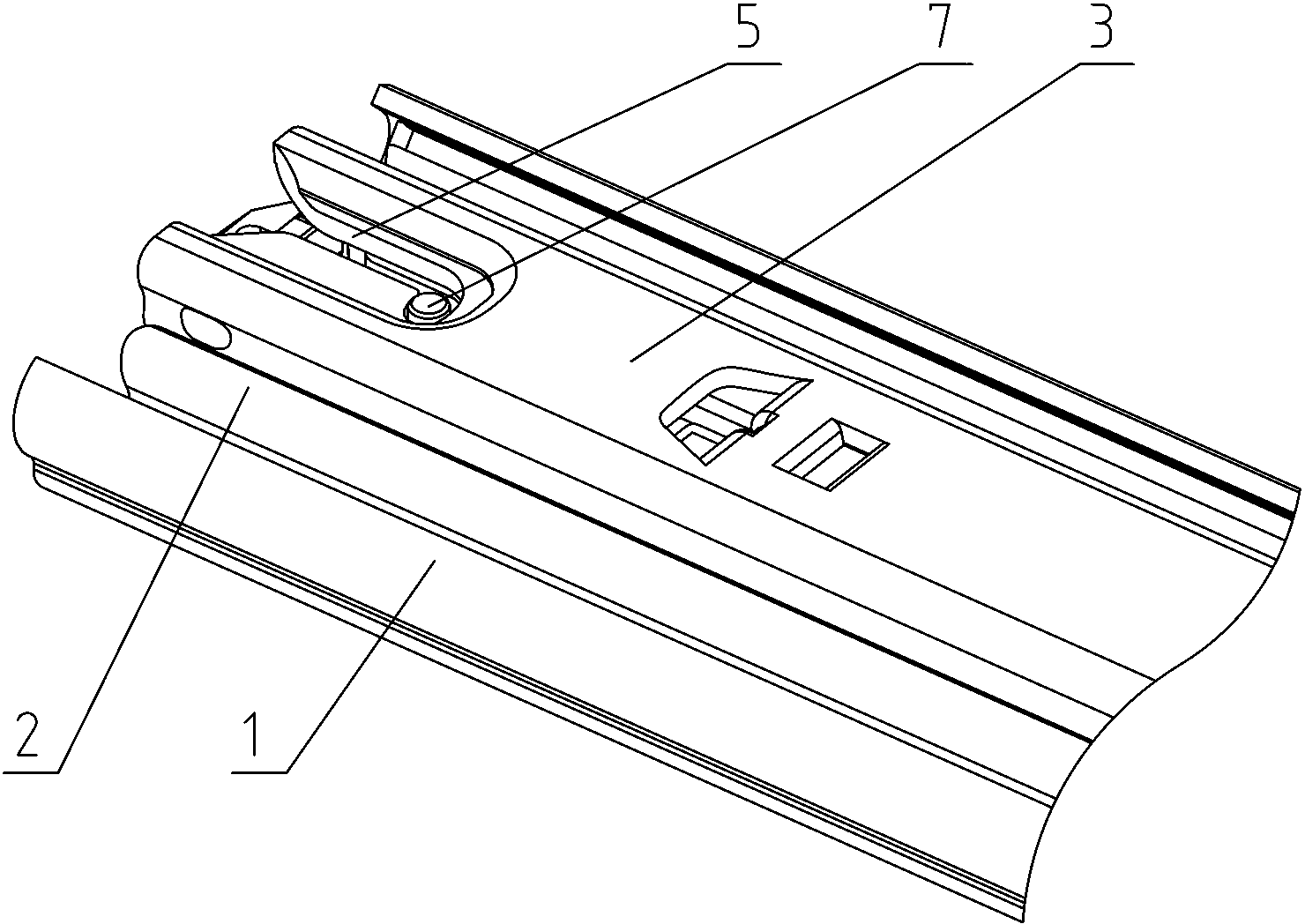 Interlocked three-section sliding rail