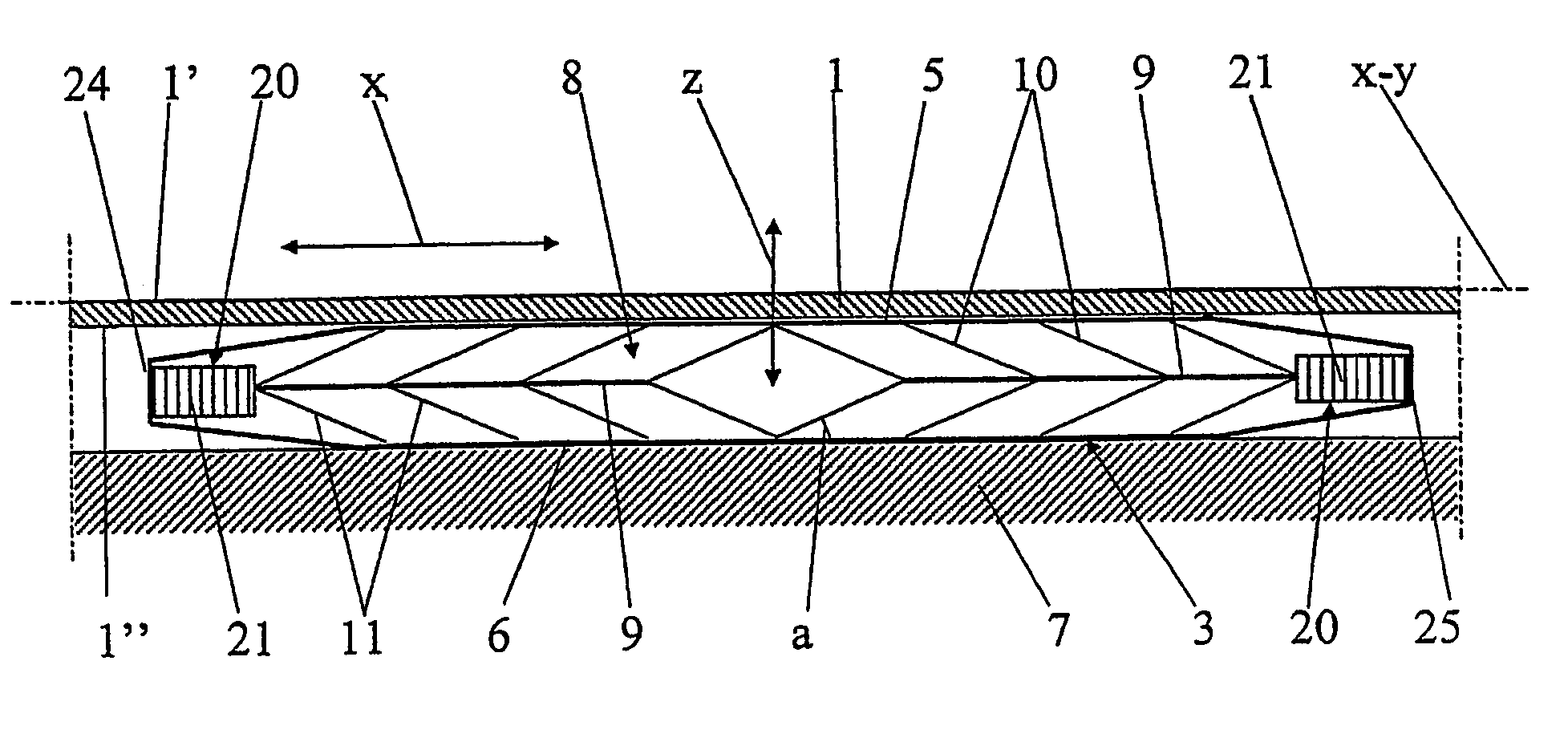 Device for actuating a membrane and a vehicle comprising a device for actuating a membrane