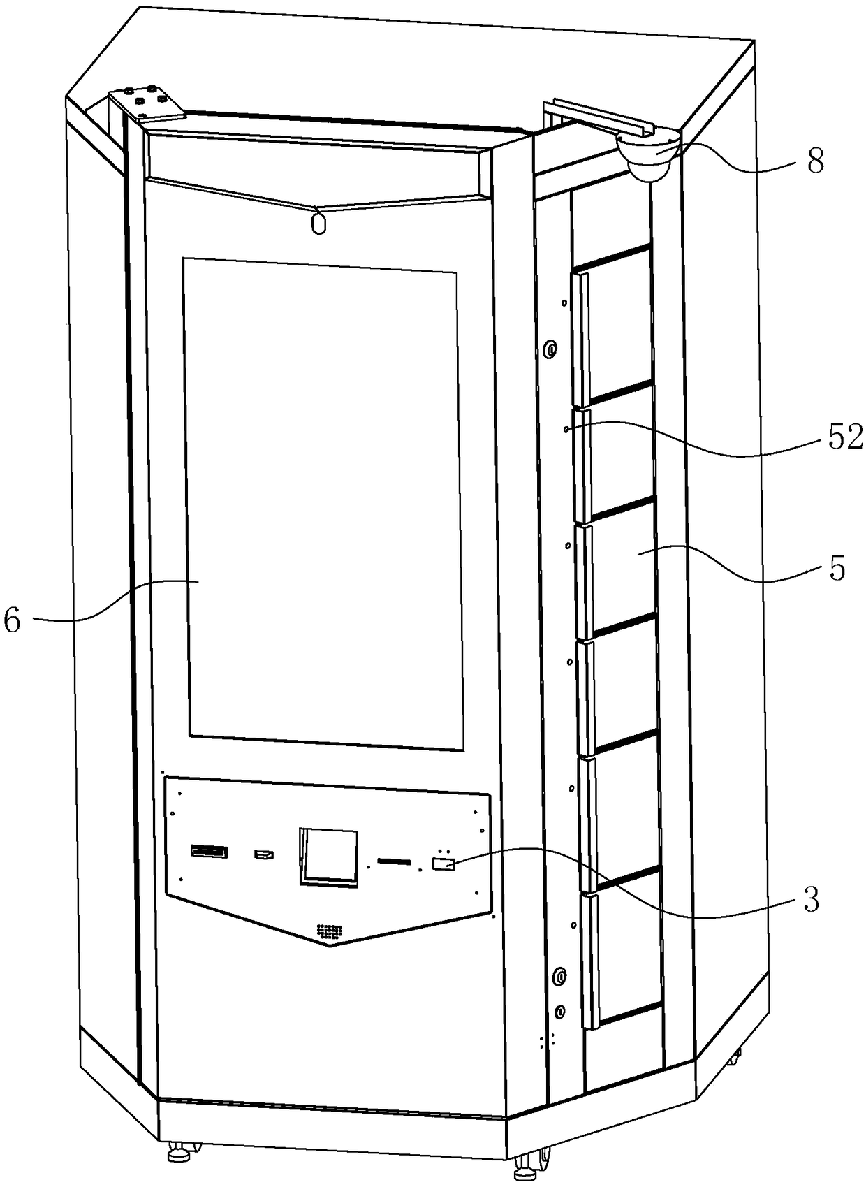 Storing and withdrawing method of goods storing and withdrawing cabinet