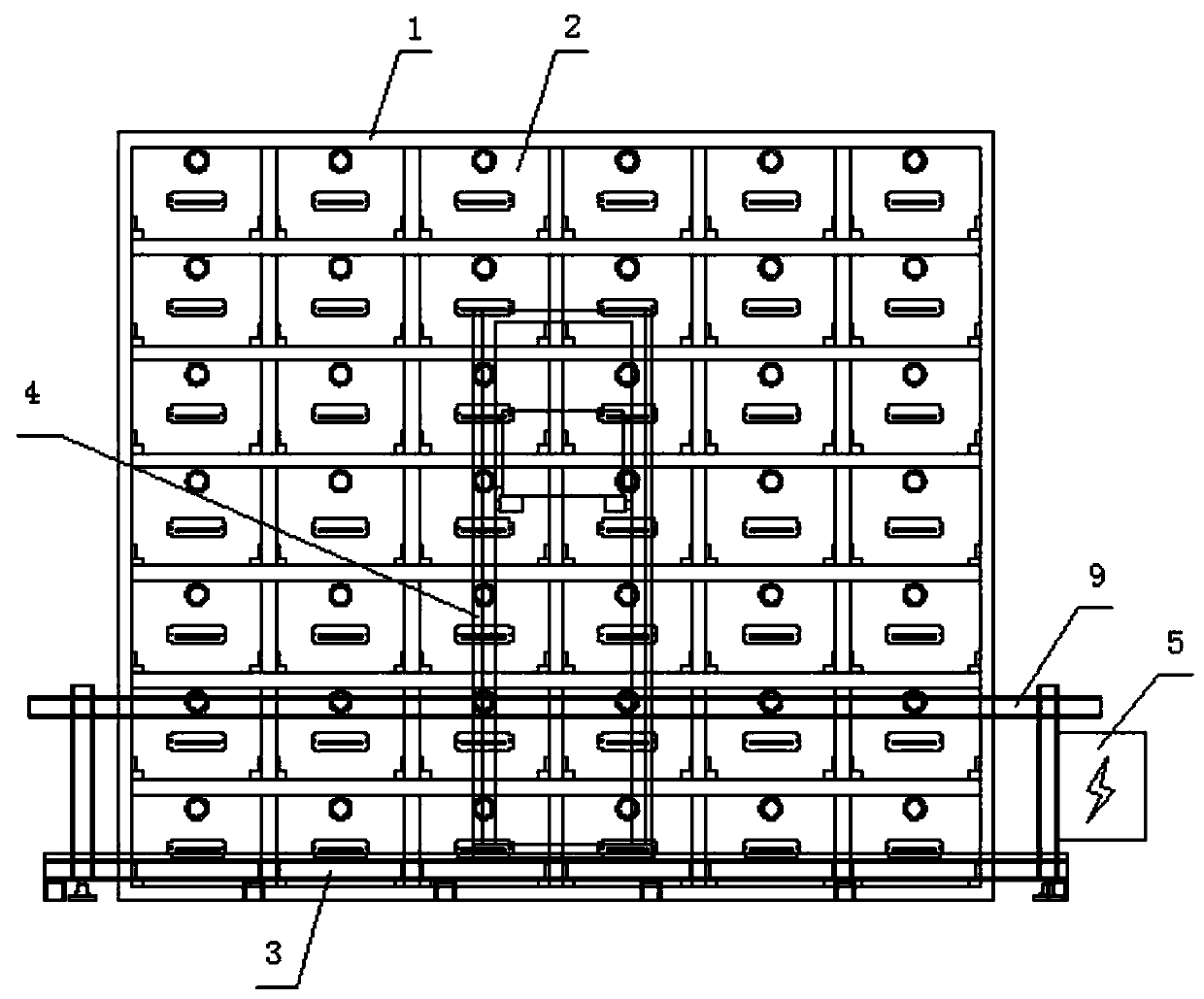 Novel stereoscopic warehouse intelligent capacity-grading and formation device
