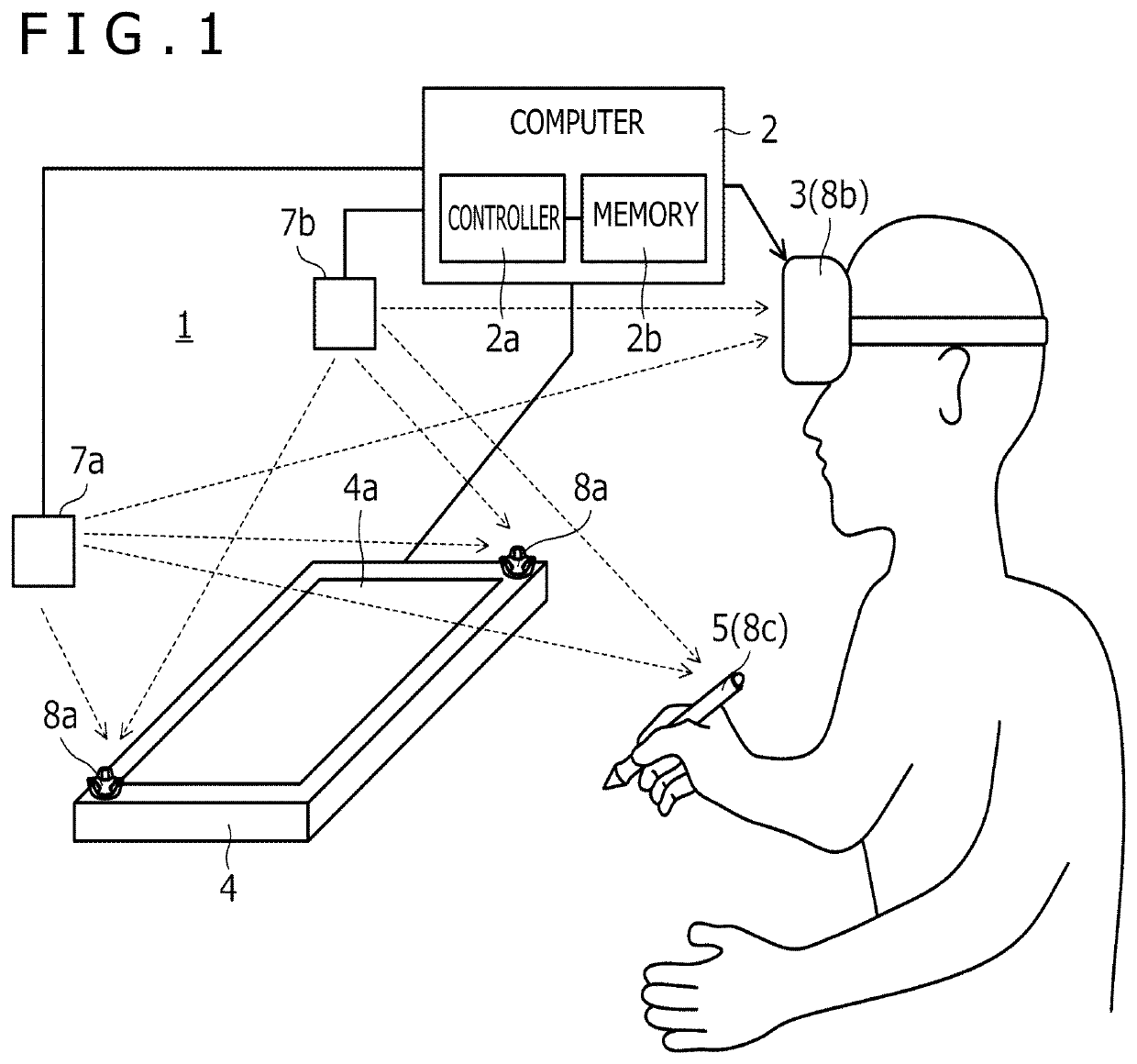 Position indicating device and spatial position indicating system